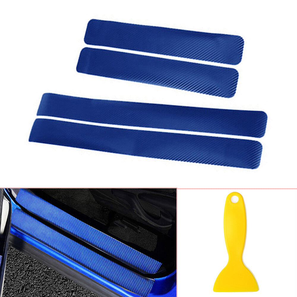 4x Carbon Fiber Door Sill Scratch Protection Film Sticker Protective Cover Grand- n