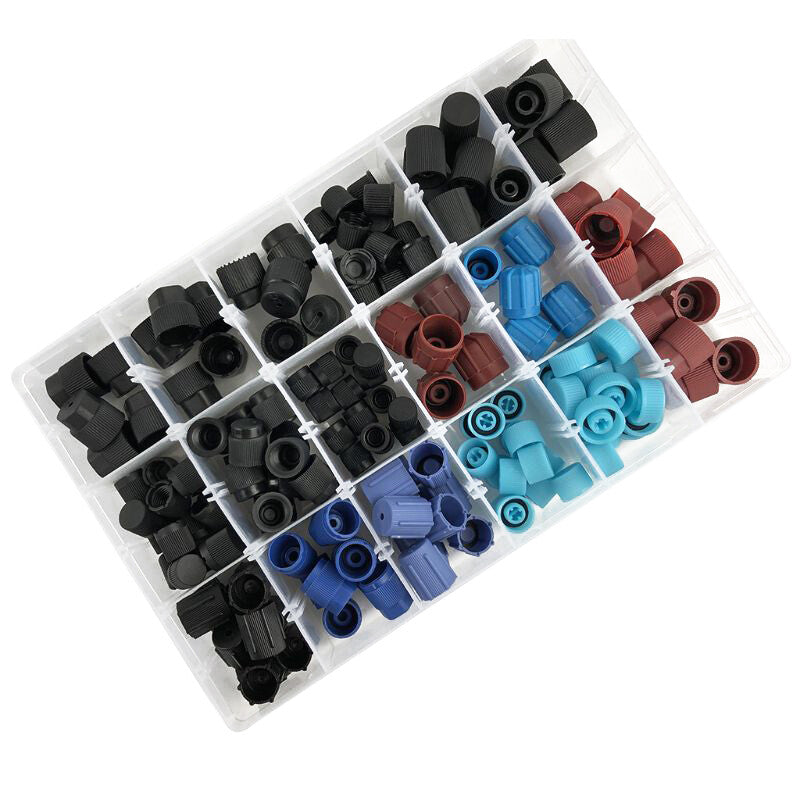 170pcs Car SUV Repair A/C r134a r12 High and Low Side Valve Core Port Dust Cover Kit n
