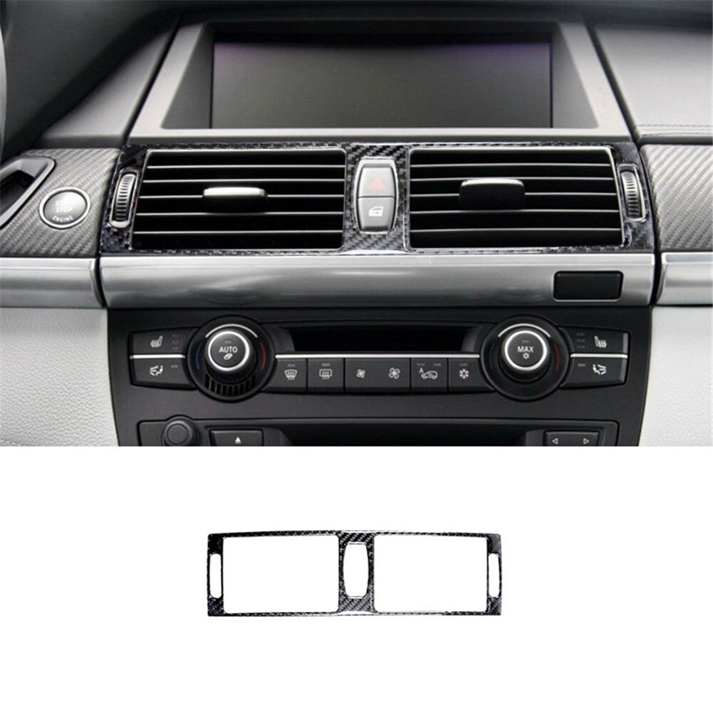 Carbon Fiber Central Vent Outlet Cover Trim for BMW X5 E70 X6 E71 2011-2013