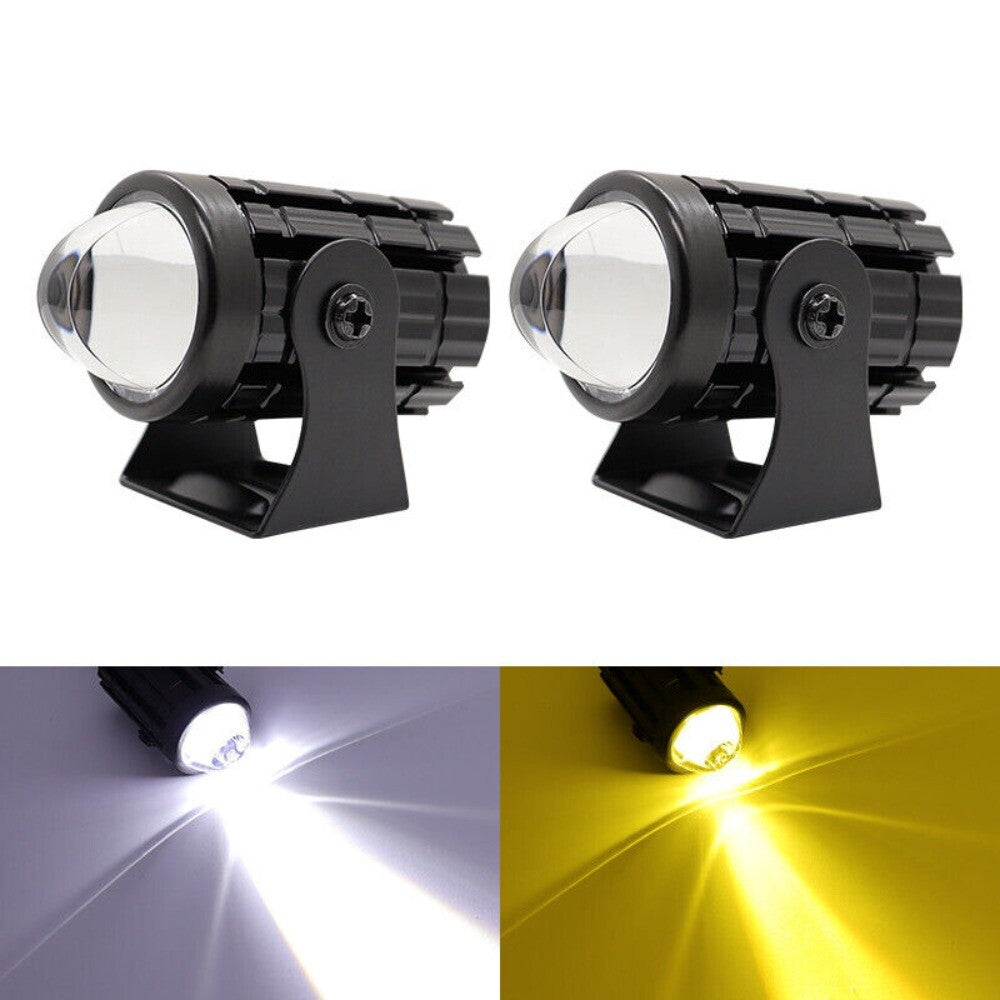 1LED Motorcycle Driving Light Headlight Dual Color Auxiliary Spotlight Fog Lamp n