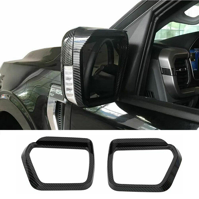 for Ford F-150 2021-2023 Carbon fiber Rearview Mirror Rain Guard Eyebrow cover