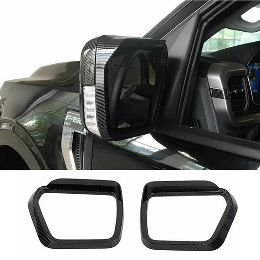 for Ford F-150 2021-2023 Carbon fiber Rearview Mirror Rain Guard Eyebrow cover