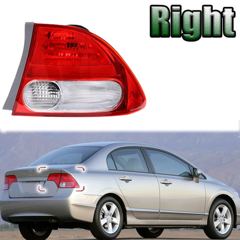 Right for Honda for Civic 2009-2011 Rear Taillight Brake Light Without Light Bulb v