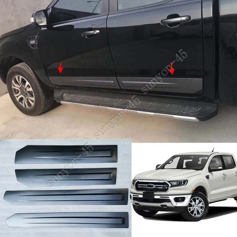 for Ford Ranger 2019-2021 ABS Black Body Door Side Molding Cover Guard Trim 4Pcs