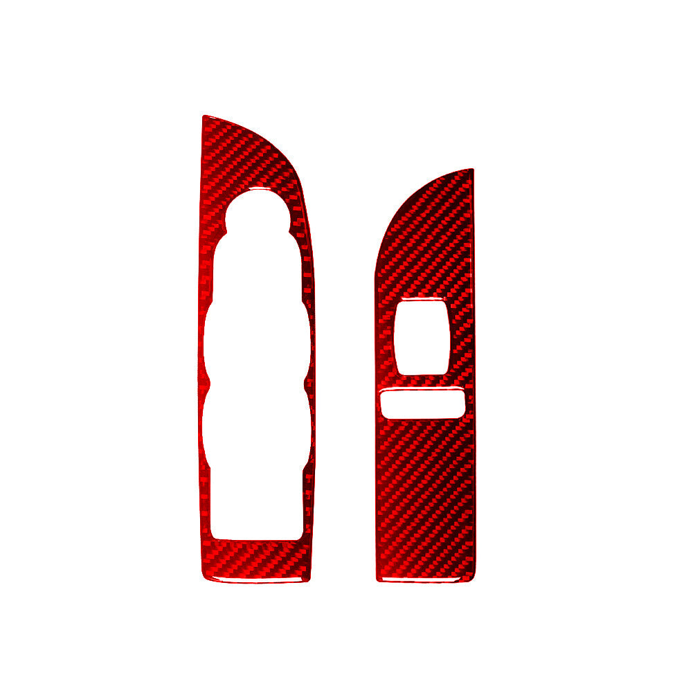 Red Carbon Fiber Front Door Handle Frame Cover Trim For Tacoma 2016-2021 v
