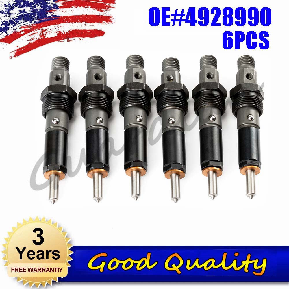 6-piece set 4928990 390KAL59P6 diesel fuel injector new kit for 4BT engines.