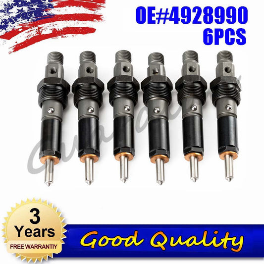 6-piece set 4928990 390KAL59P6 diesel fuel injector new kit for 4BT engines.
