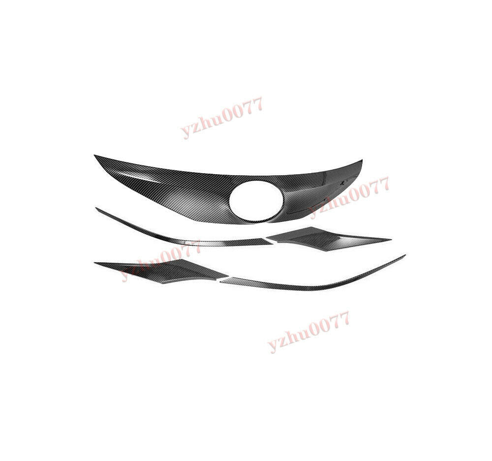 ABS Carbon Look Front Logo +Headlight Eyebrow Trim For Toyot@a 2021-2023 for Sienna n