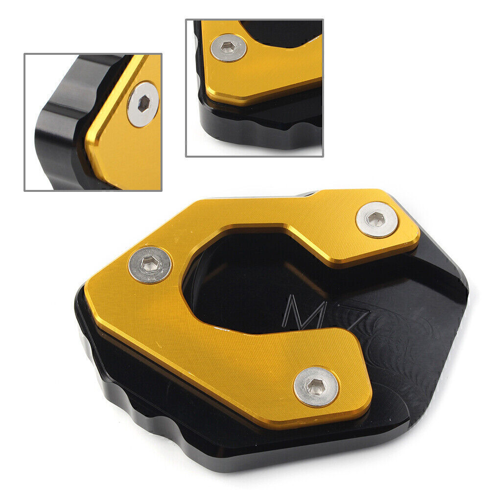 for Yamaha MT-07 FZ-07 Gold Motorcycle Kickstand Side Stand Extension Plate Pad Q