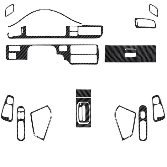 17x Carbon Fiber Interior Full Set Cover Trim Kit for Honda for Civic 1992-1995 2DR