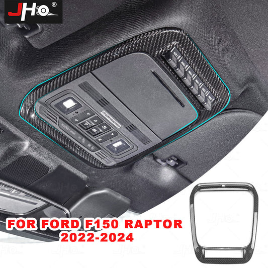Carbon Fiber Top Roof Reading Light Lamp Panel Cover Trim for Ford F150