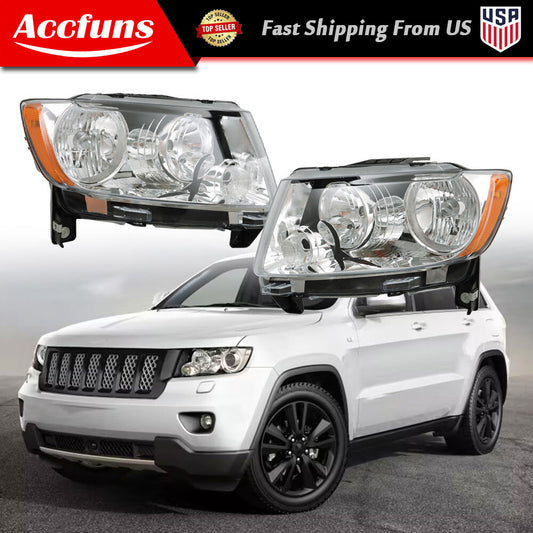 Halogen L+R headlight assembly suitable for 11-17 year old for Jeep Grand Cherokee (2011-2013). n