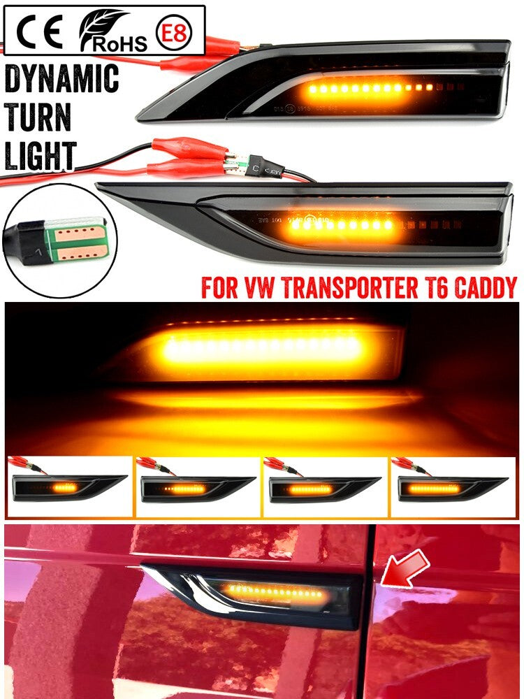 Dynamic Side Marker Turn Light for VW Transporter/Multivan T6 2015-2019 Caddy 2K