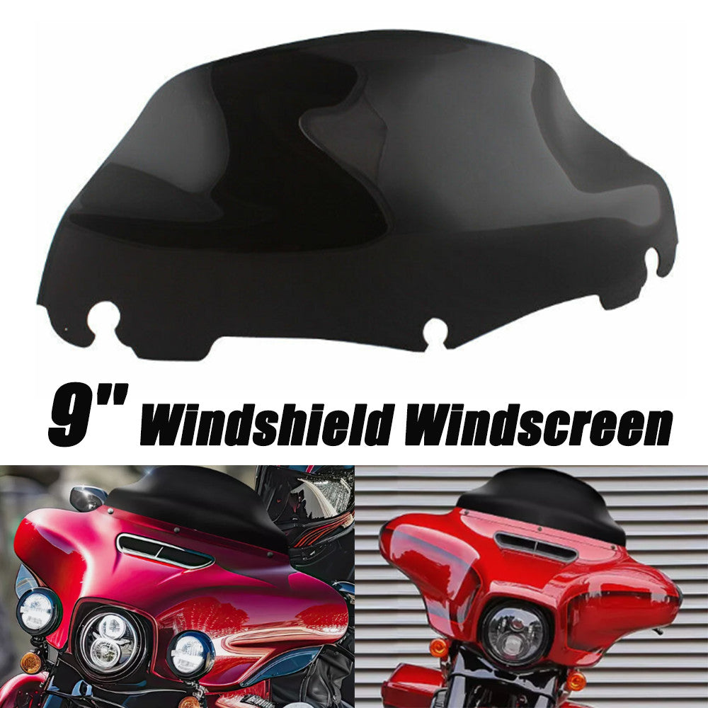9'' Wave Windshield, Black, for Harley Electra Street Glide 2014-up- n