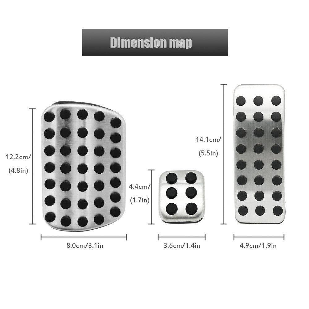 Accelerator Brake Park Pedal Cover Stainless Steel for Mercedes-Benz GL-Class x3 Q