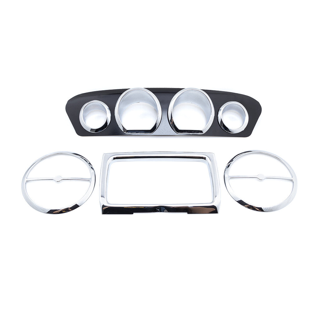 Chrome Inner Fairing Trim Gauge Radio Trim Bezel for Harley Electra Glide 14-16 Q