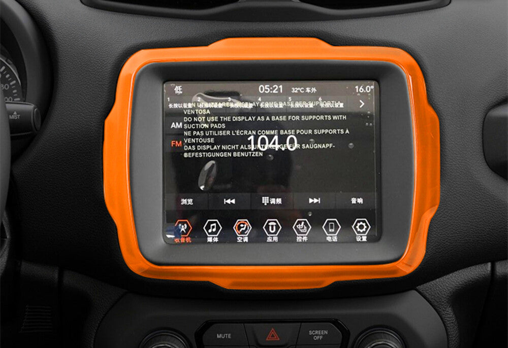 for Jeep Renegade 2018-2022 Navigation GPS Decorative Cover Trim Red Orange Q