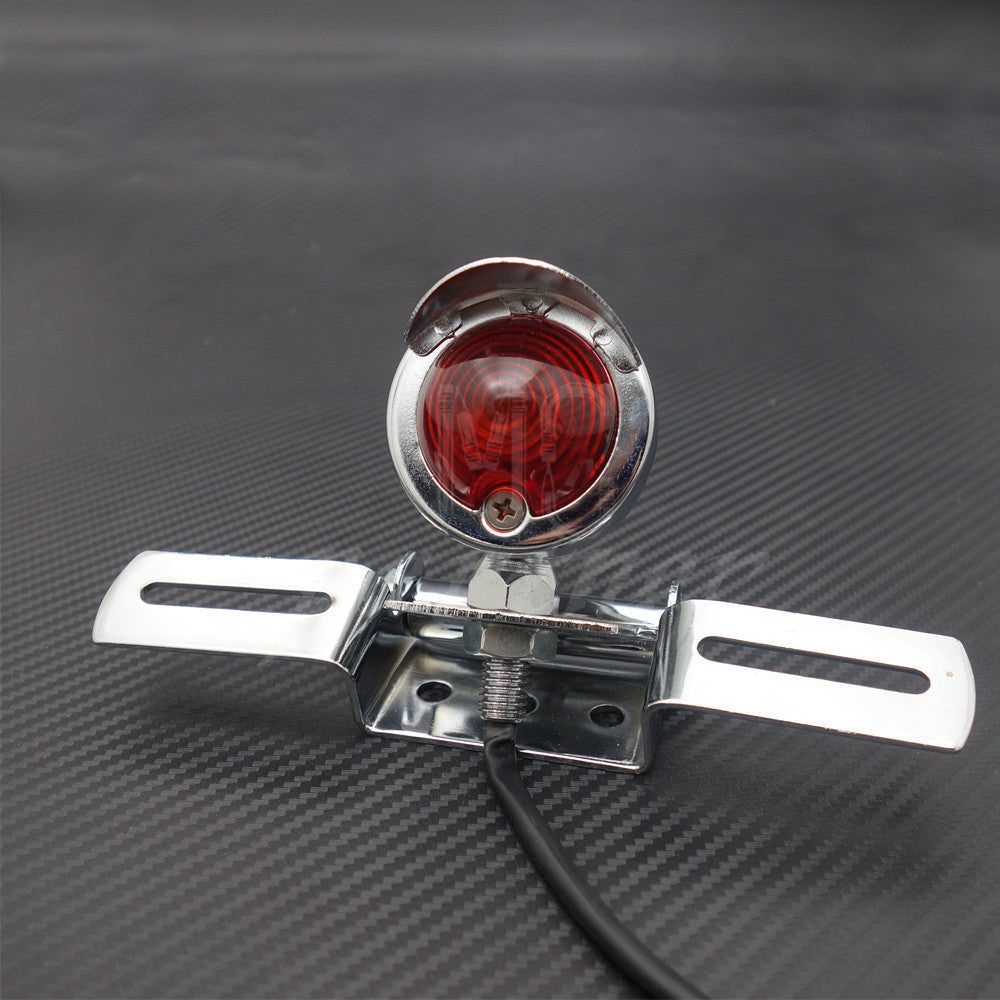 Chrome Tail Brake Light Plate For Cafe Racer Bobber Choppers Sport Bike Custom Q