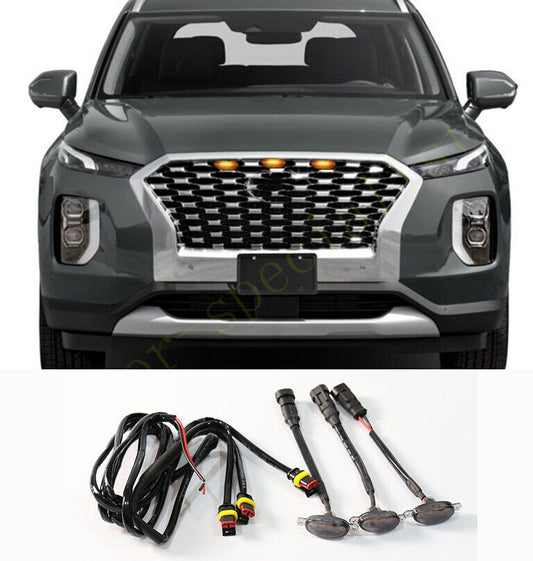 for Hyundai Palisade 2020-2024 Style Grill LED smoke Marker Light Kit