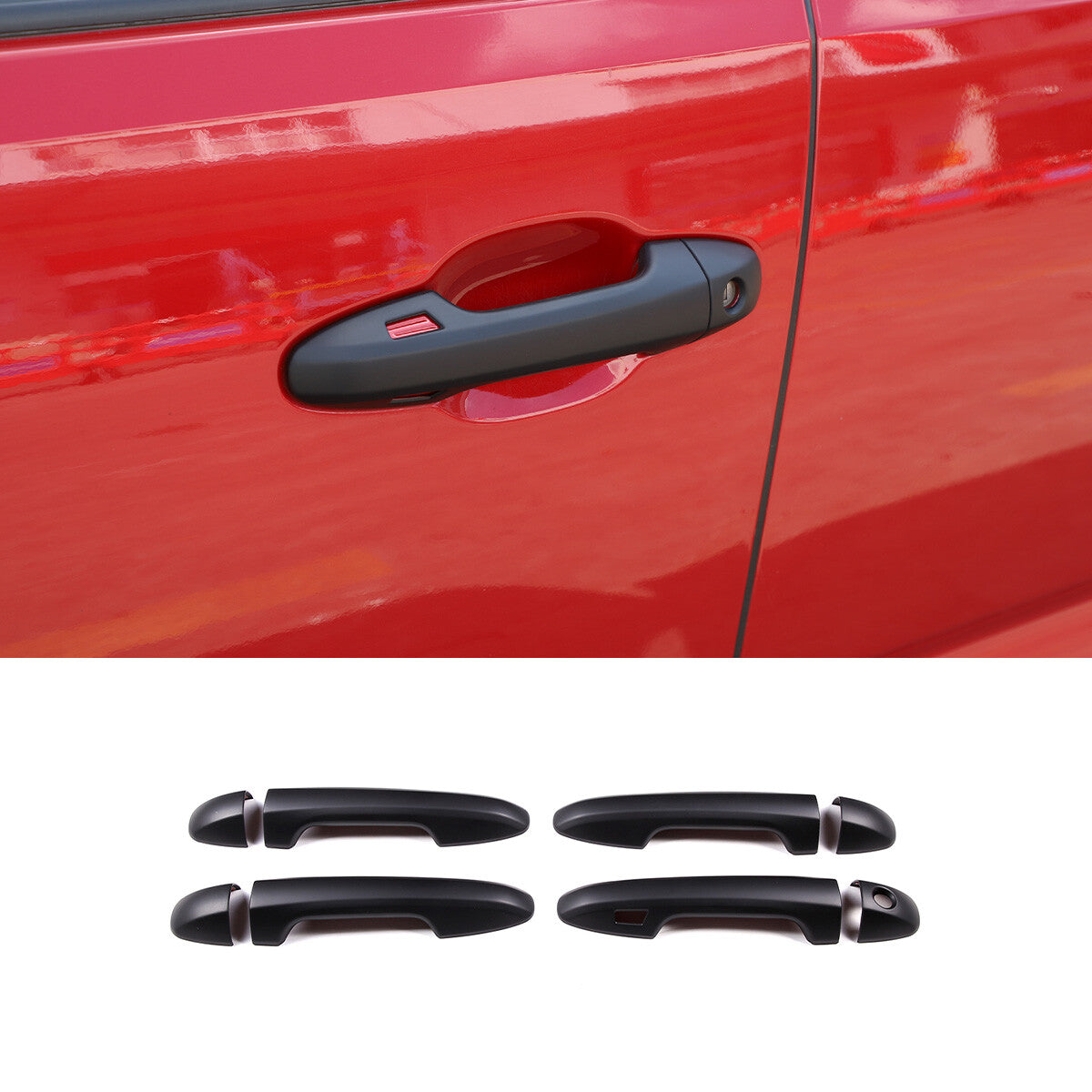 2 Red Carbon Fiber Headlight Switch Frame Cover Trim for Corvette C7 2014-2019- v