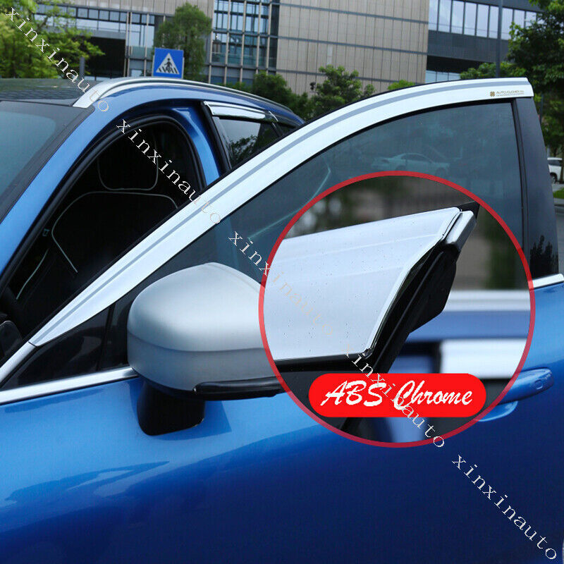 6P for Volvo XC90 2015-2021 Chrome Side Window Vent Visors Sun Rain Wind Guards