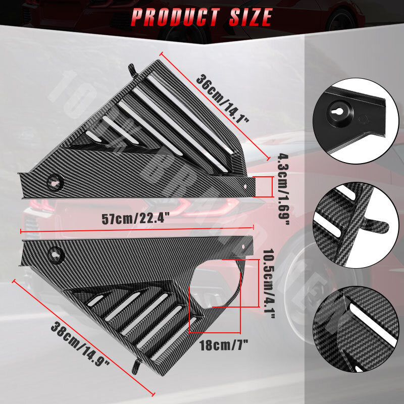 Carbon Fiber Engine Bay Panel Cover For 2020-2024 for Corvette C8 GM Style n