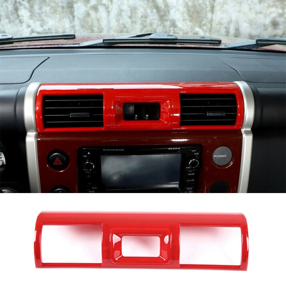 For Toyot@ FJ Cruiser 2007-21 Red ABS Central Control Air Vent Outlet Panel Trim