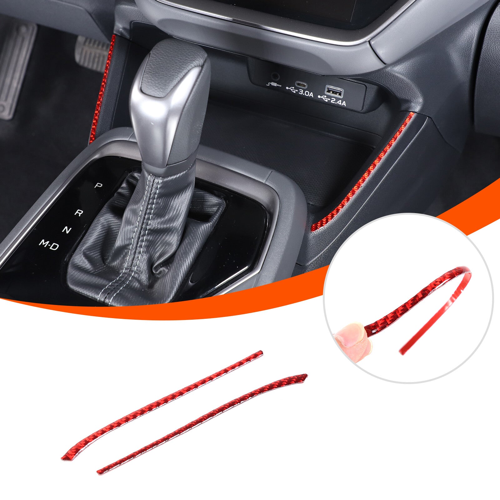 Carbon Center Console Storage Side Strip Decorative Stickers for Subaru Crosstrek 23+ n