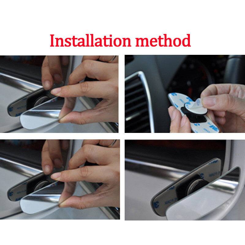 A pair of 360° rotating wide-angle convex rear side view blind spot mirrors for cars. n