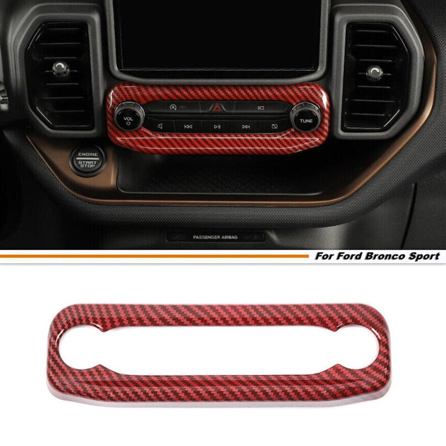 Car Volume Switch Cover Trim For Bronco Sport 21-24 Accessories Red Carbon v