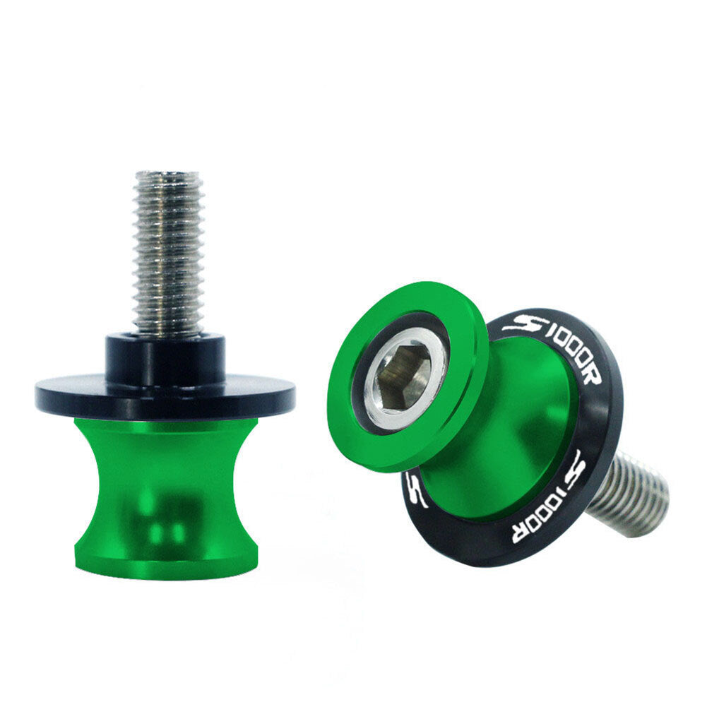 Fit for BMW S1000R S1000RR 2014-18 Green Swingarm Spools Coil Slider Stand Screws M8