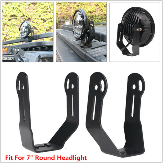 7 Round Headlight Bracket for Rooftop Bar - LED Spotlight Lighting Mount Clip n