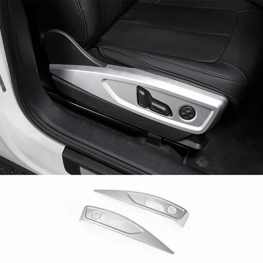 for Audi Q5 2018-24 ABS Matte Silver for Seat Adjust Handle Button Panel Cover Trim