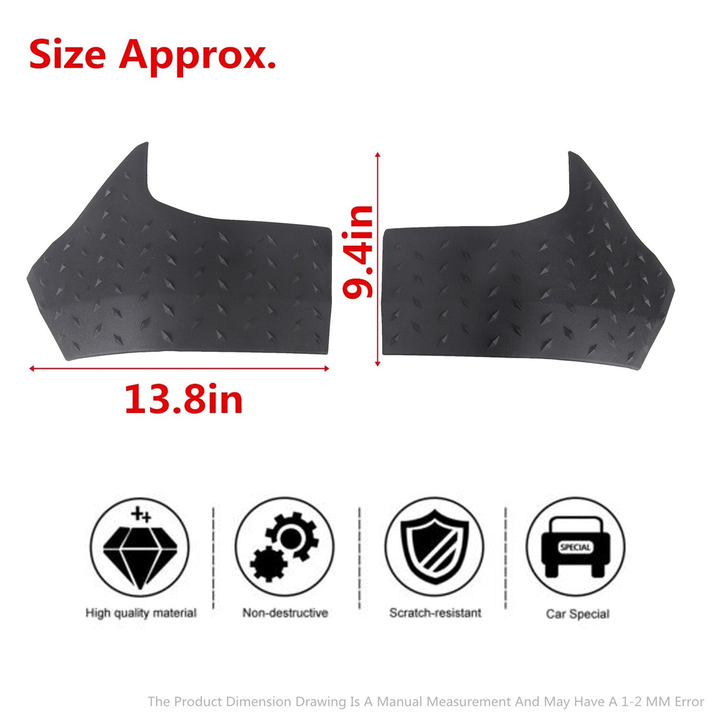2PCS Black Rear Corner Edge Protector Guards for Ford Bronco 2021 2022 2023 2024