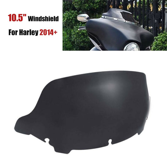 Black 10.5-inch wave windshield suitable for Harley Touring Electra Glide 14-24 n