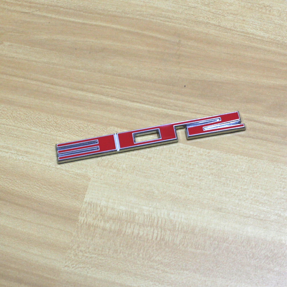 1x Chrome 302 Red Silver Metal Badge Emblem Decal Sticker Motor Coupe AWD Engine Q