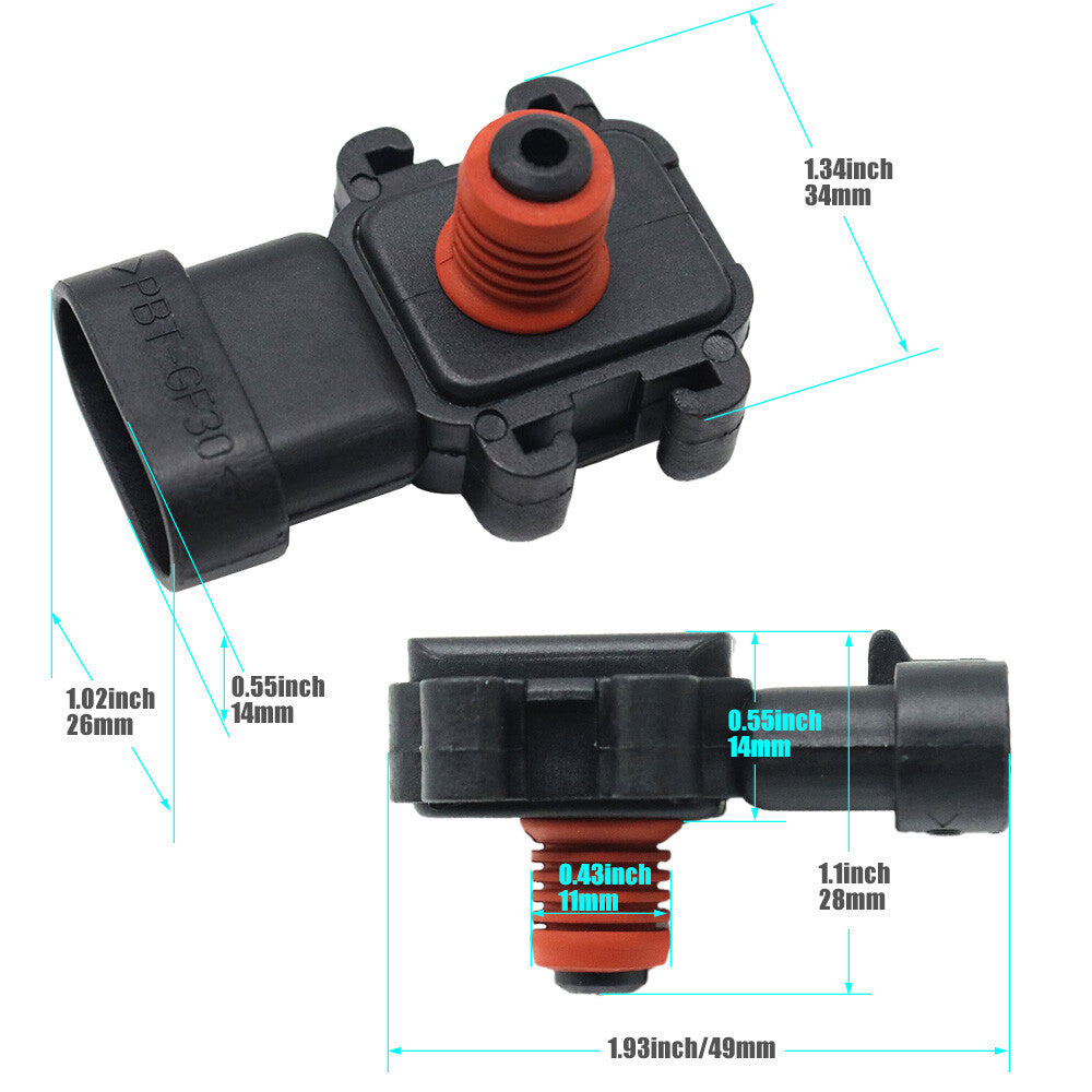 The all-new Absolute Manifold Map Pressure Sensor is compatible with for Buick , for Cadillac , and Silverado. n