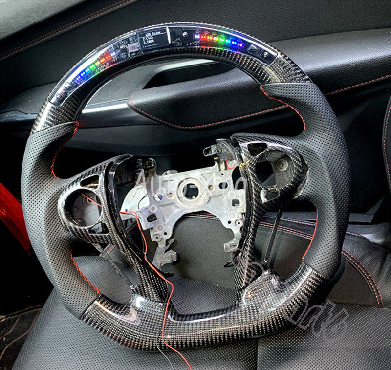 Trim+LED True Carbon Fiber Flat Sport Steering Wheel for Honda Accord 2013 (August 2013)