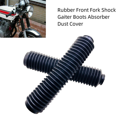 2PCS 40mm Black Rubber Front Fork Shock Gaiter Boots Absorber Dust Cover Custom