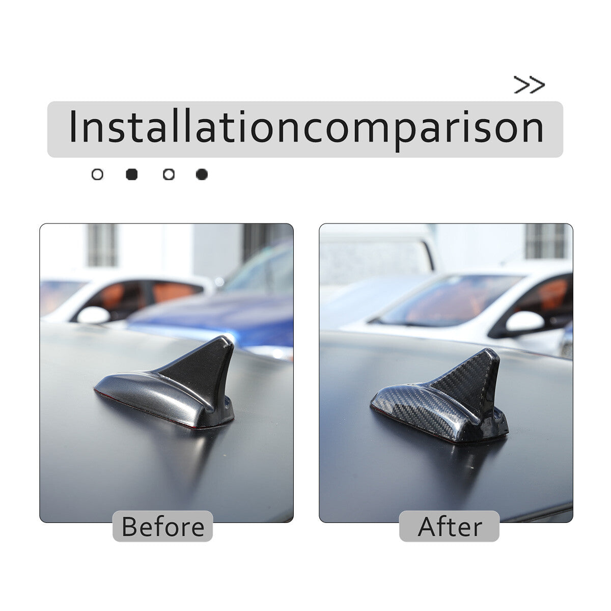 True carbon fiber roof antenna shark fin decorative cover for Maserati Ghibli 2014-21