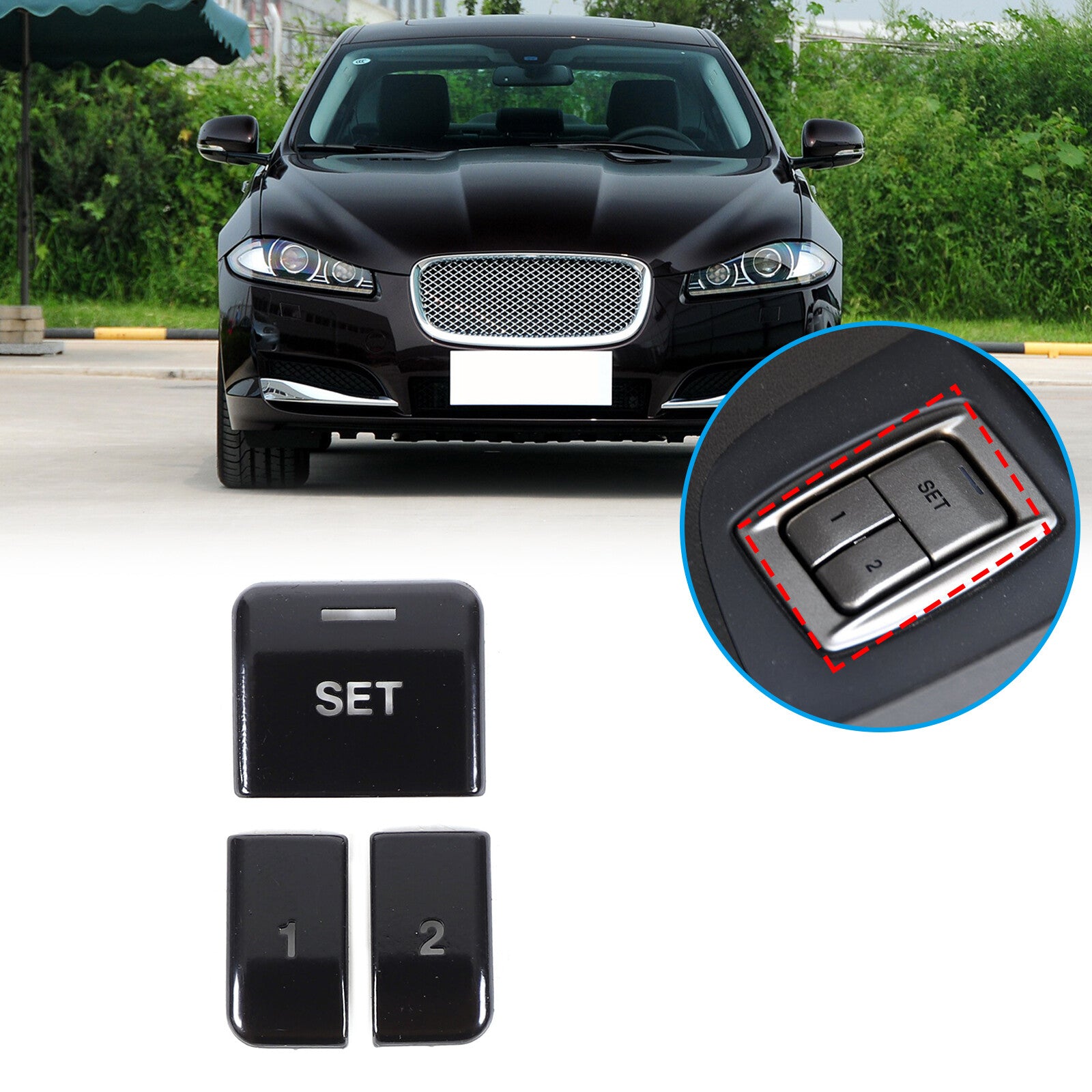 Sticker for Jaguar XJL 2010-2019 Black Alloy for Seat Memory System Switch Button - n