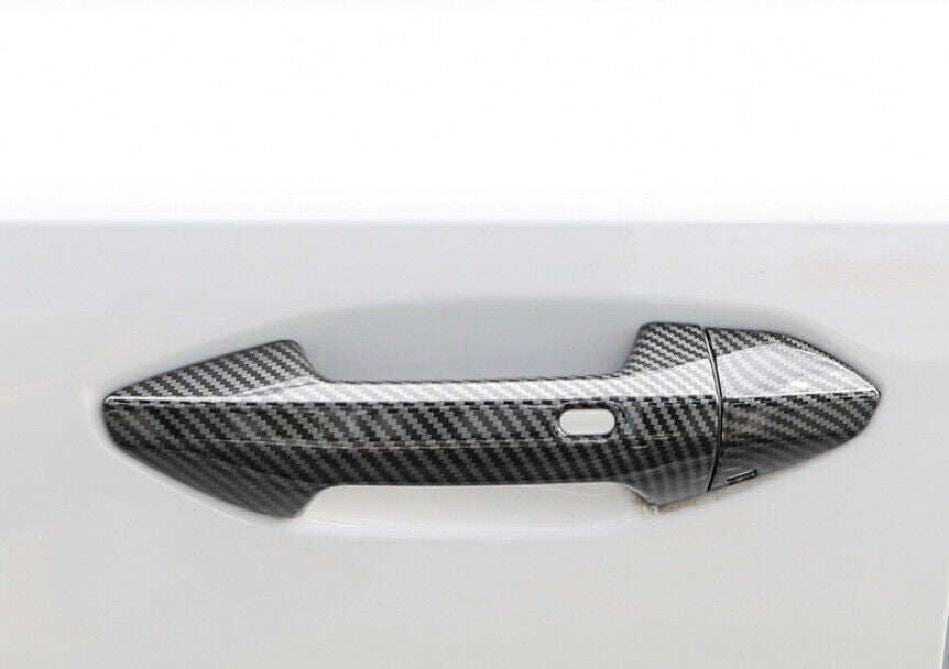 for Audi A3 22-24 ABS Carbon Fiber Side for Smart Door Handle Molding Cover Trim 5P