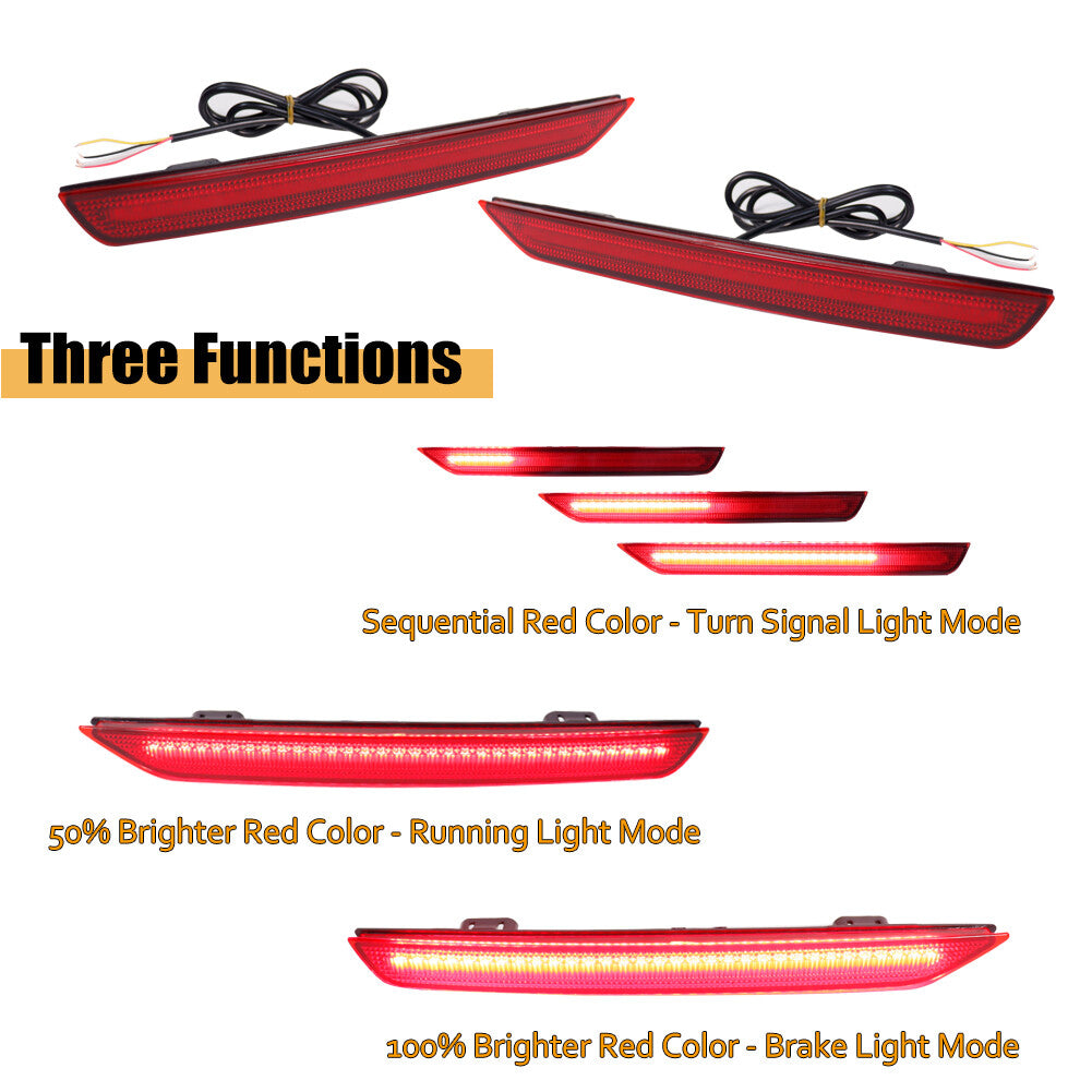 Suitable for 11 - 17 for Honda Odyssey Red Lens Red LED Tail Brake Sequential Signal Light Kit - v