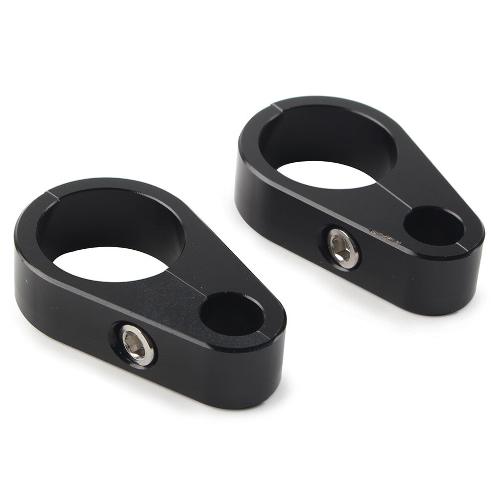 2x Motorcycle Brake Clutch Cable Wire Clamp Clip for Harley 1'' Handlebar Black
