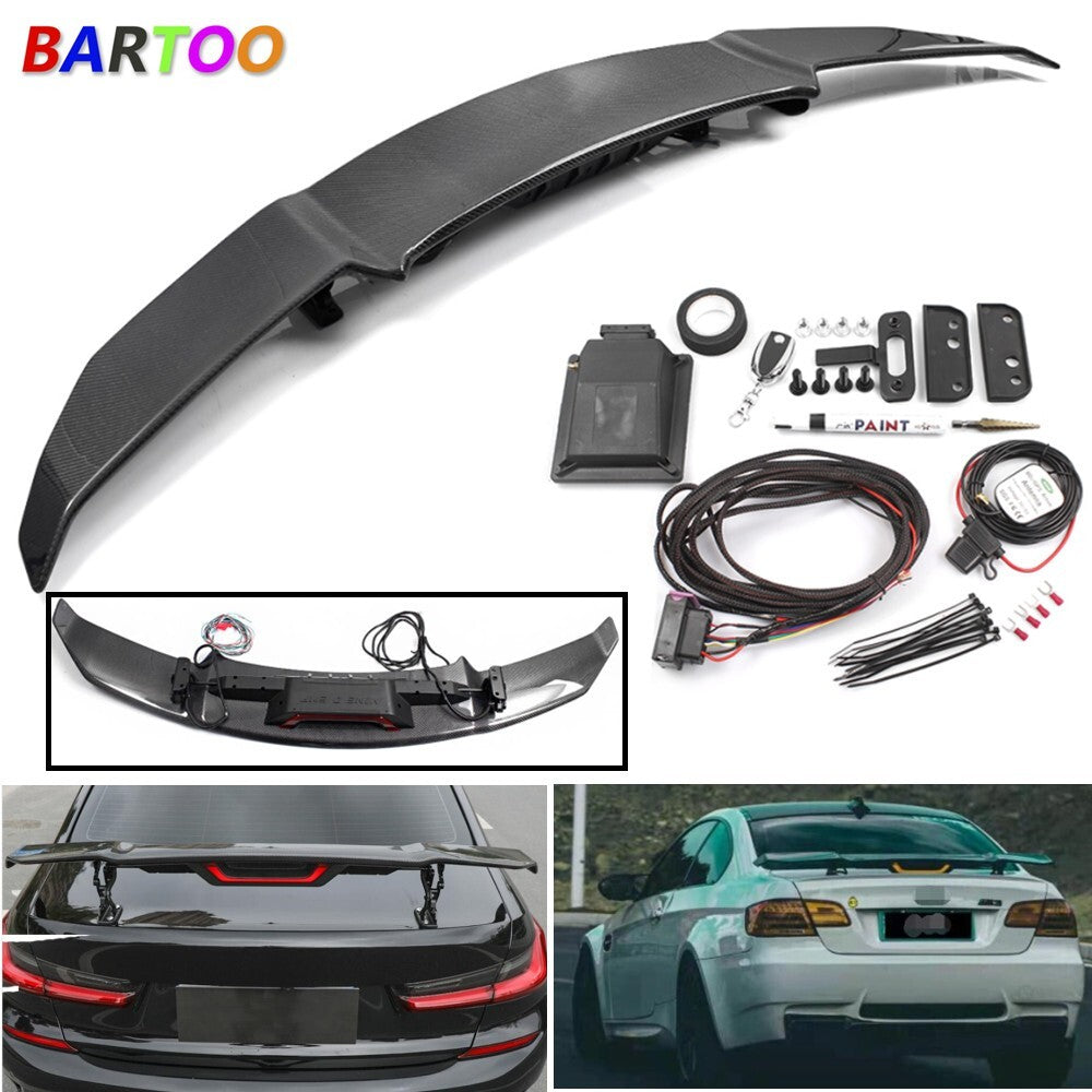 100% Carbon Fiber Auto Electric Motor Lift Up and Down Car Rear Wing lip Spoiler Q