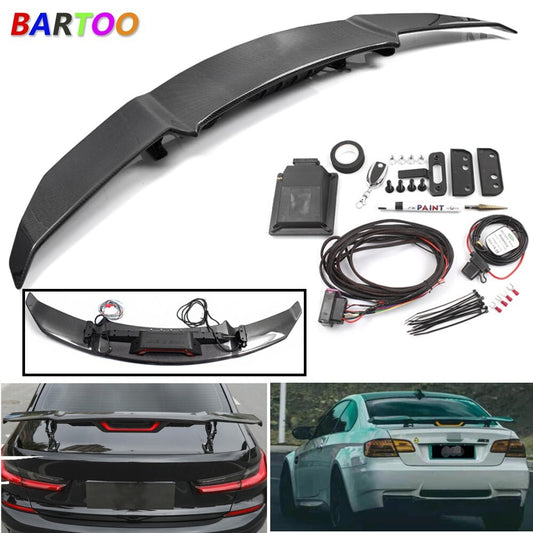 100% Carbon Fiber Auto Electric Motor Lift Up and Down Car Rear Wing lip Spoiler Q