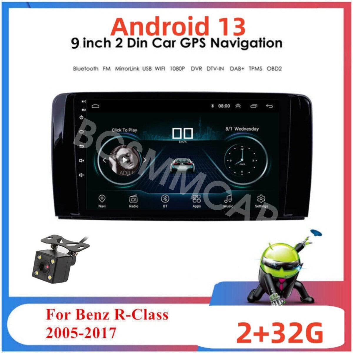 Android 13 MP5 Player Touch Screen Fit for Mercedes for Benz R-Class W251 2005-2017