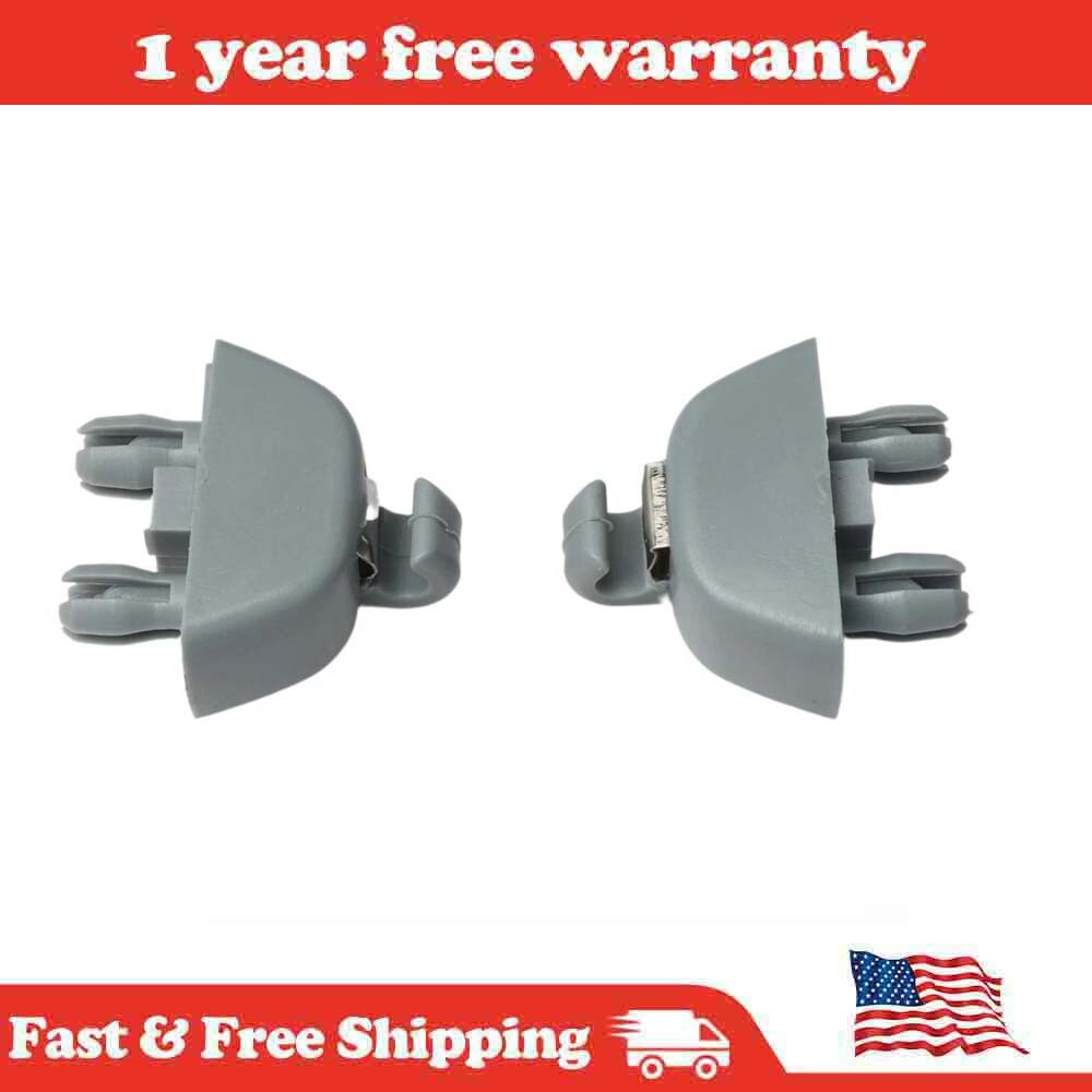 2x Gray Sun Visor Hook Clip 6R0857561Y20 Fit For 2012-2015 for VW for Volkswagen for Passat