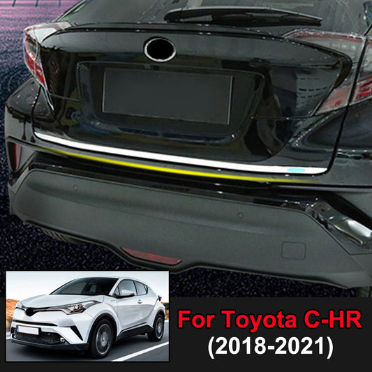 for Toyota C-HR 2018-2021 CHROME STEEL REAR TRUNK TAIL GATE DOOR LID COVER STRIP