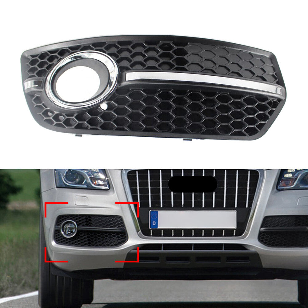 Front Bumper Grill Fog Light Lamp Covers Trim Black for Audi Q5 2009-2011 Right